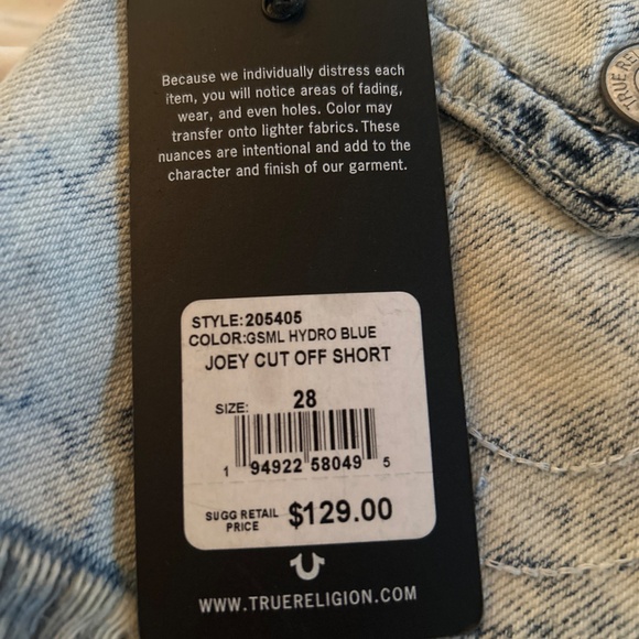 True Religion Joey Cut Off shorts - Picture 4 of 4